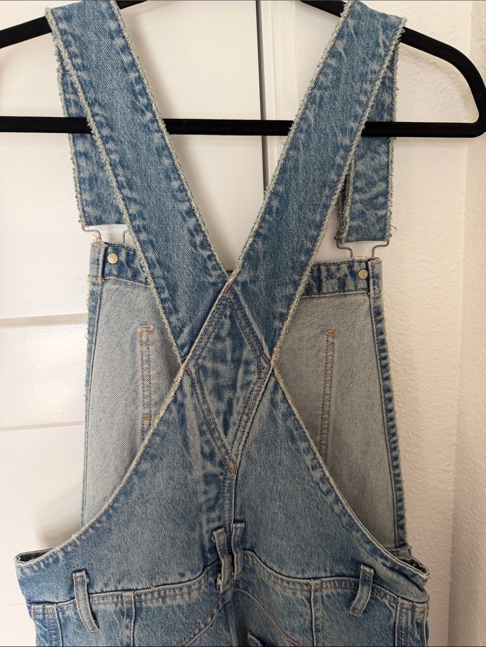 Free People Light Blue Wide-Leg Barrel Denim Overalls - Picture 9 of 9